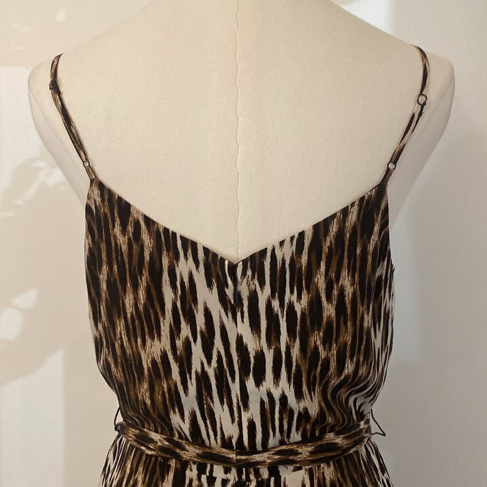 L'Agence Audra Sleeveless Leopard-Print Silk Romper Size 2 - Picture 9 of 15